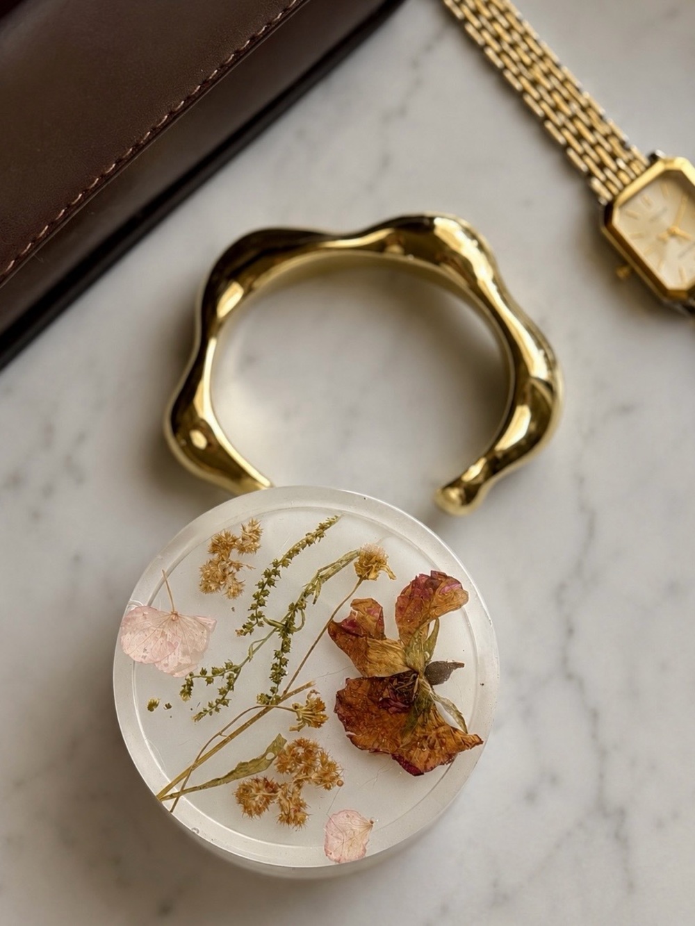 NWT Floral Resin Jewelry Box Women Accessories